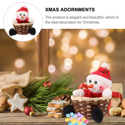 2pc Schneemann Puppe Ornament Weihnachten Süßigkeiten acheter Speicher Korb