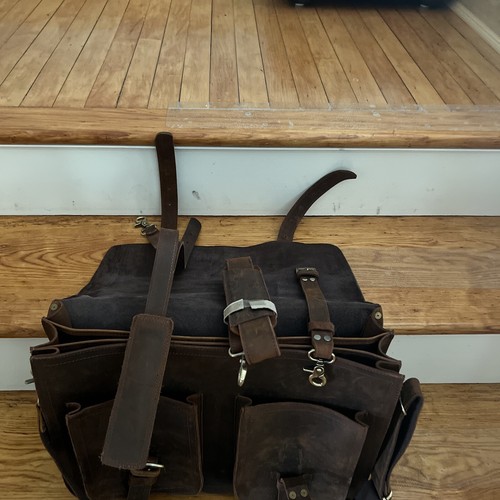 kattee Leather Briefcase Strap Brown EUC - Picture 5 of 7