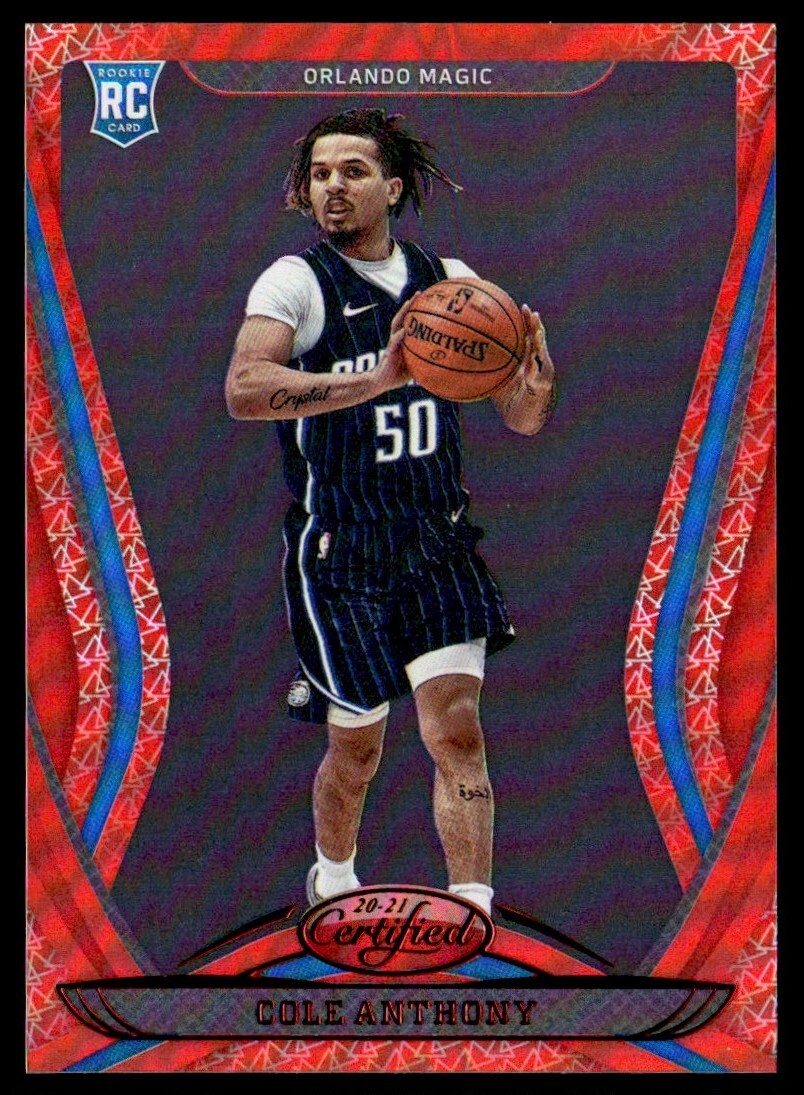 2020-21 Panini Certified Mirror Red Cole Anthony Rookie Orlando Magic #186