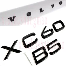 For Volvo + XC60 B5 Rear Trunk Lid Letter Badge Nameplate Emblem Gloss Black 3P