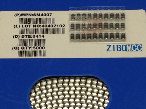30 Stück SM4007 Schaltdiode Switching, 1000V / 1A, DO-213AB 2-Pin SMD (M6240) - Picture 3 of 5