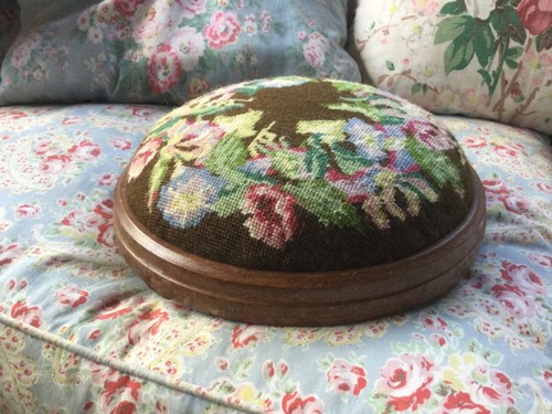 Kleiner runder Wollnadelpunkt Fußhocker Wandteppich - Bild 2 von 4