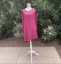 GUC Women Chelsea & Violet Long Sleeves Boho Burgundy Dress Sz M  FREE SHIPPING