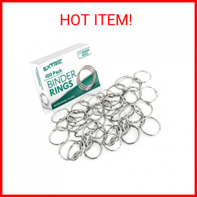 1 Inch Bunder Rings Binder Rings, 1 Inch - 100 Pack Metal Rings, Heavy Duty Steel Book ...