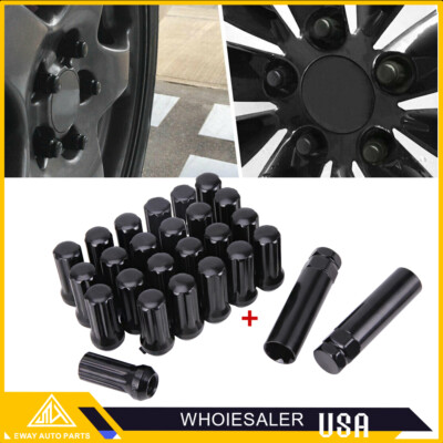 24PCS Spline Truck Lug Nuts 14x2.0 For Ford F150 Expedition Navigator Wheel Lock