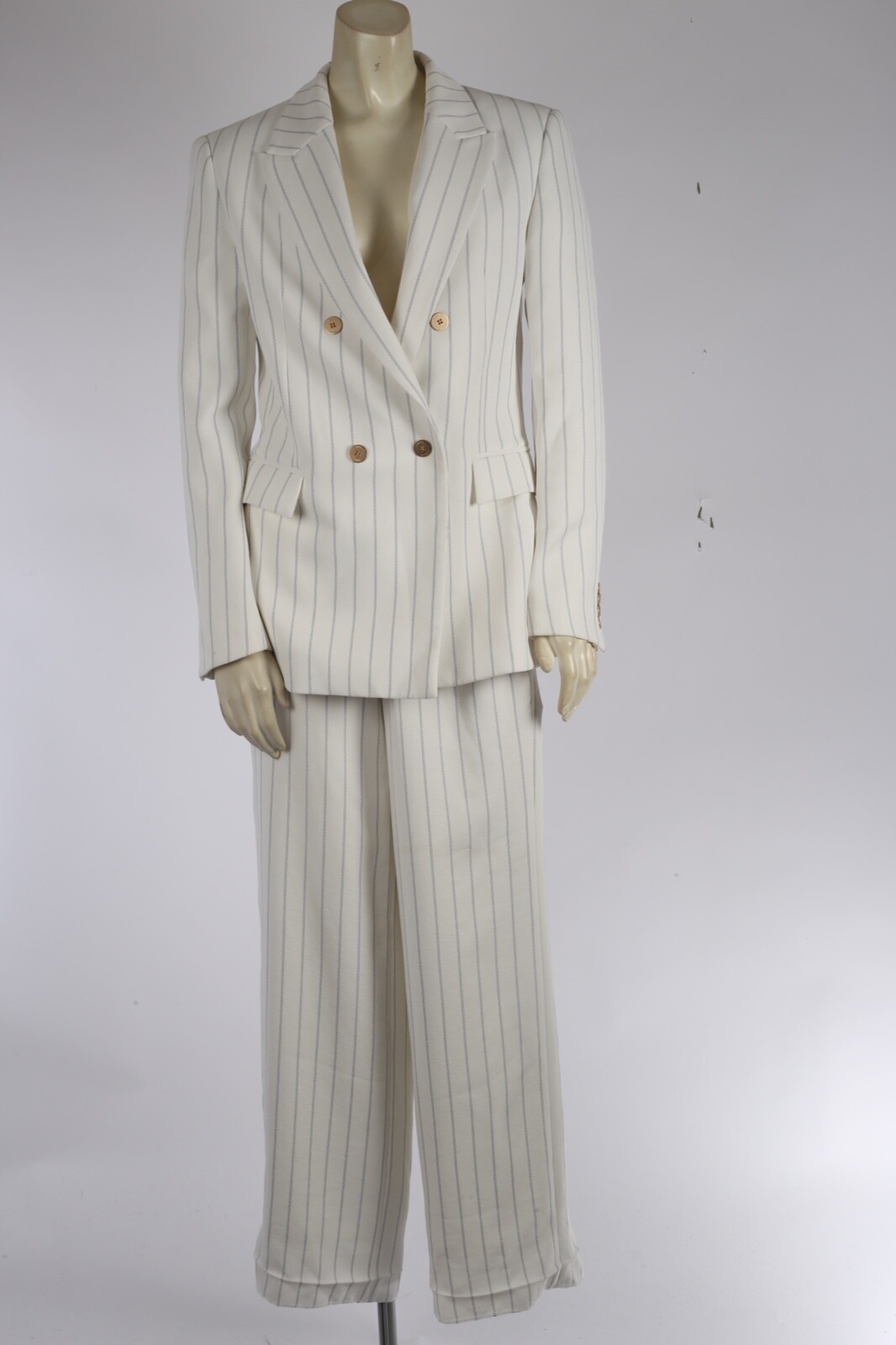 Dion Lee White Stripe 2 Piece Long Jumpsuit Blazer Set Suit Formal Gala Size 6 image 4