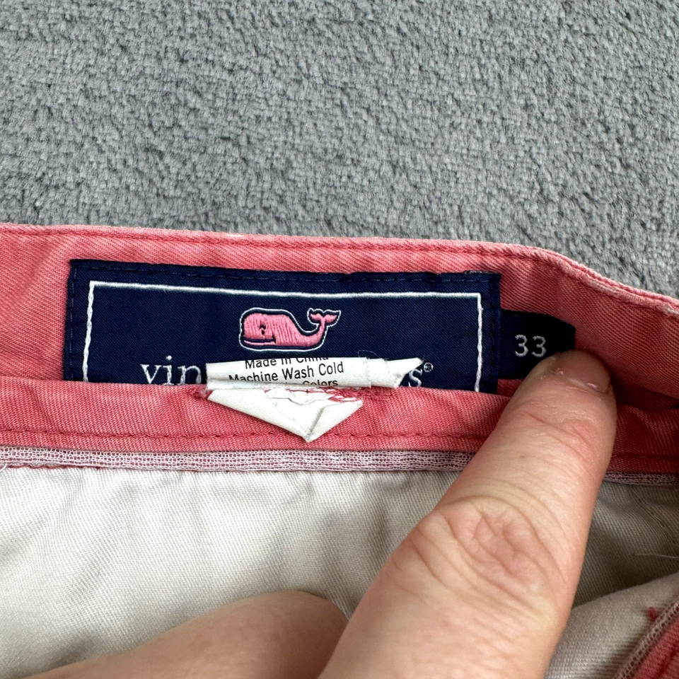 Pantalones Cortos Club Vineyard Vines Para Hombres Talla 33 Rosa 8" Chino Aire Libre Golf Preppy Foto 3 de 4
