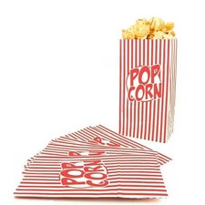 32pc Paper Popcorn Bags Red White Striped Popcorn Bags Retro Party Ornaments