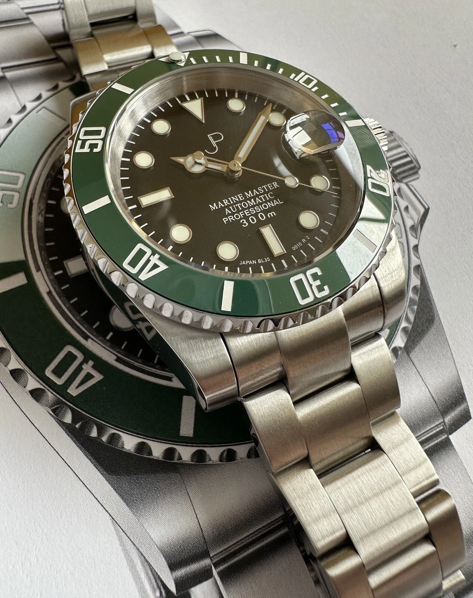 seiko nh35 JP custom watch 40mm sapphire automatic watch GREEN