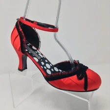 Funtasma Spool Heels Red Black Steampunk Victorian Cosplay Ankle Strap Size 10