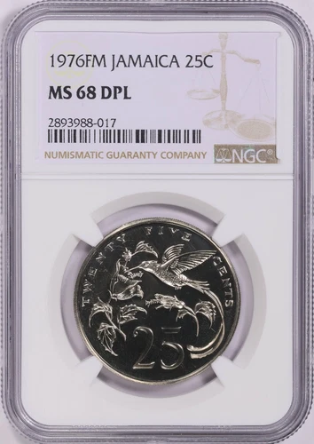 Jamaica 1976-FM 25 Cents KM-56 NGC MS-68 DPL