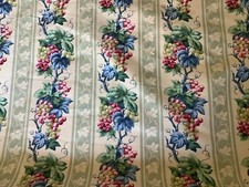 By The Yard X 44  wide STRIPES  GRAPES DECORATOR Fabric Polished Cotton BTY