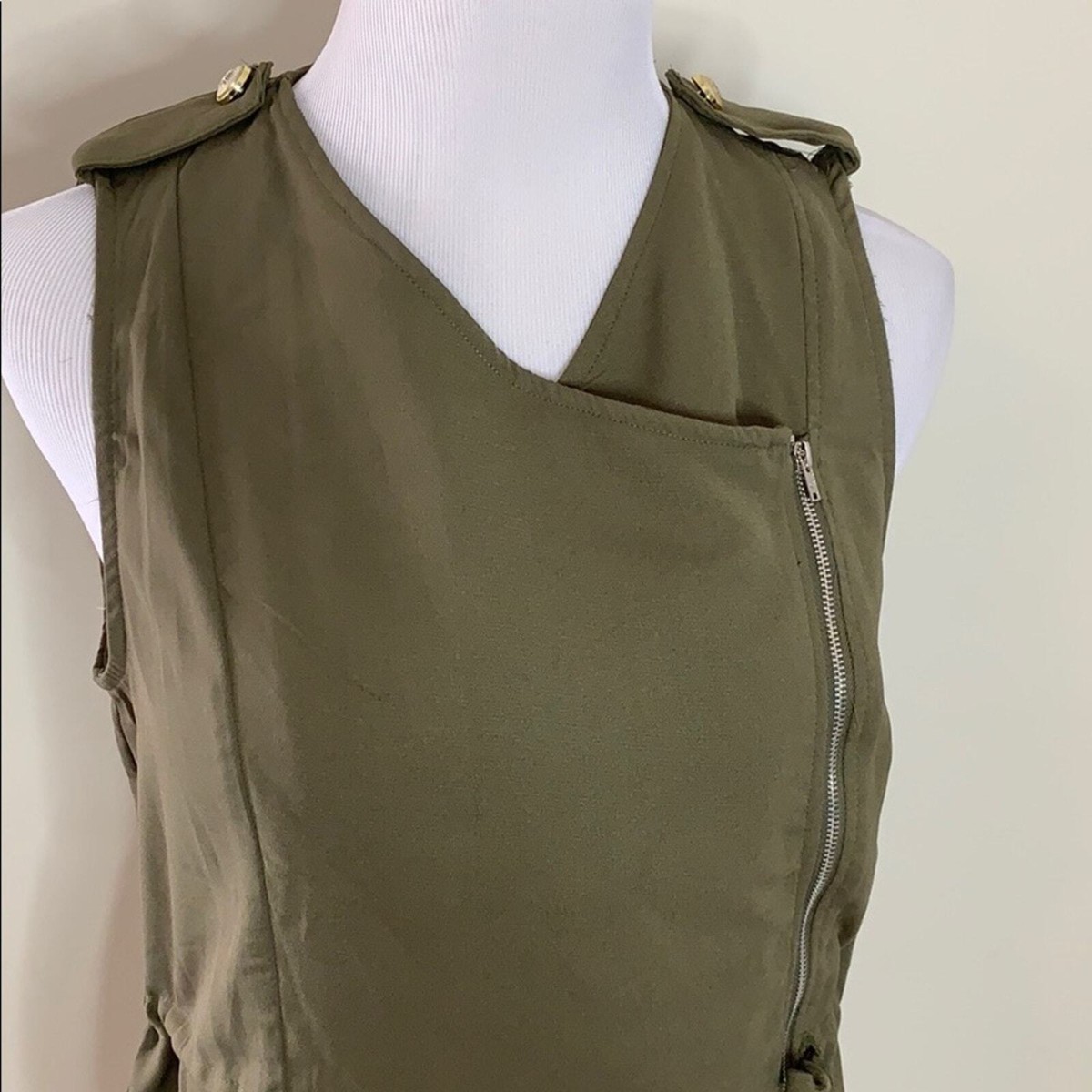 Shein Green Zipper Wrap Dress Size Small | eBay