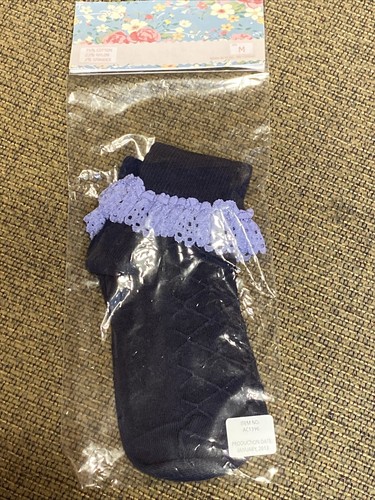 Matilda Jane Good Hart WASHY Navy Purple Lace Socks MEDIUM NWT Heart Paint Soul - Picture 3 of 5