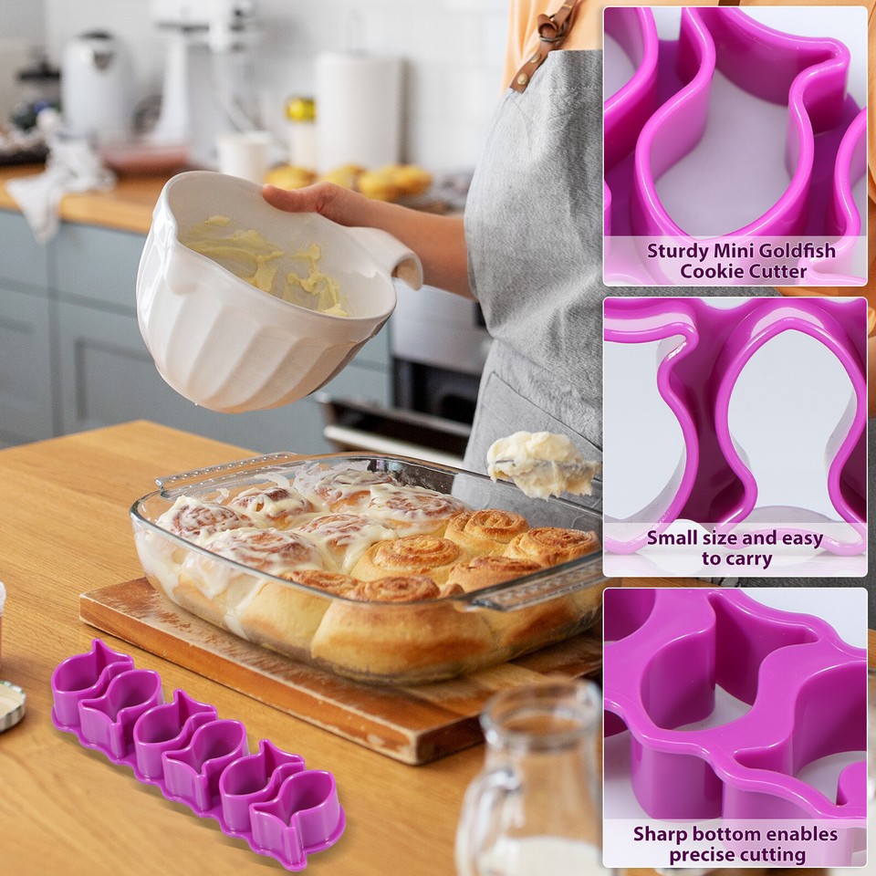 3Pcs Fish Cookie Cutter Mini Plastic Fish Cookie Mold Portable Fondant