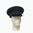 Men's Military Peaked Cap Navy Blue Army Dress Hat Formal Uniform MOD UK NEW