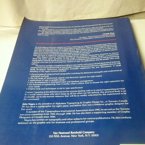 COMPUTER TYPESETTING JOHN NEGRU 1988 - Picture 2 of 12