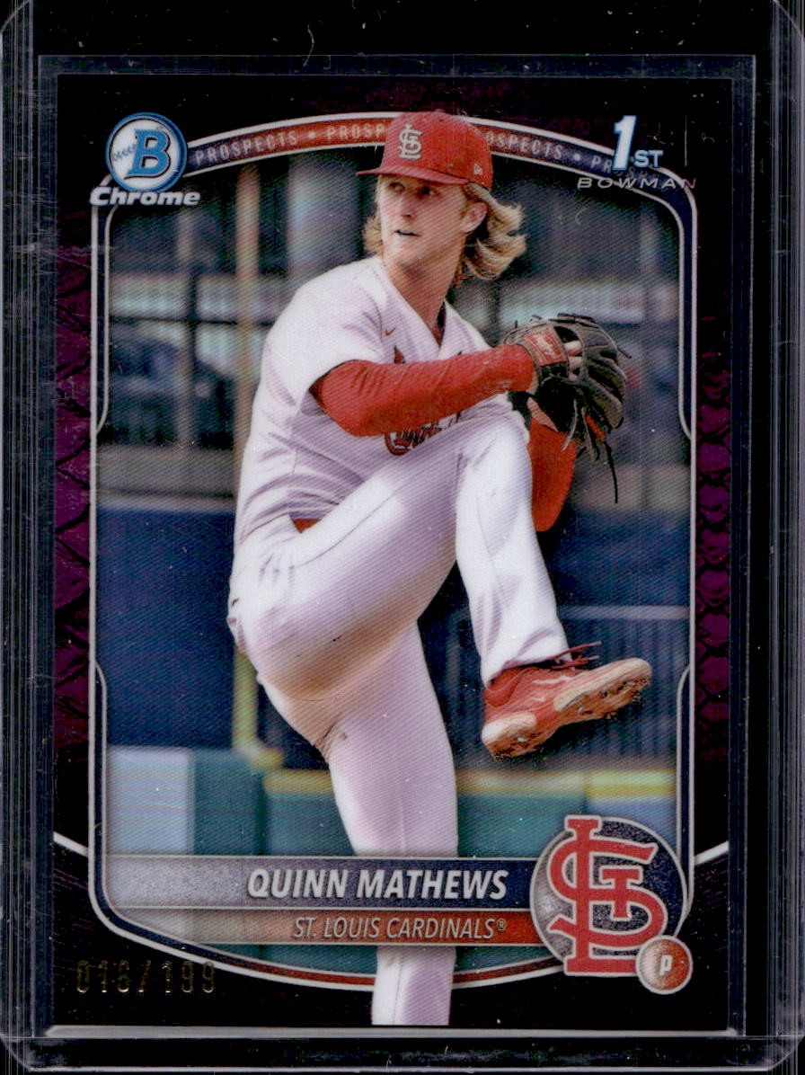 Quinn Mathews 2025 Bowman Chrome #BCP-25 Reptilian Refractor Fuchsia /199