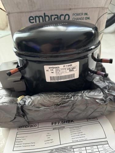 EMBRACO Refrigeration Compressor FF7.5HBK 1/5 HP LBP/HBP R134A NEW