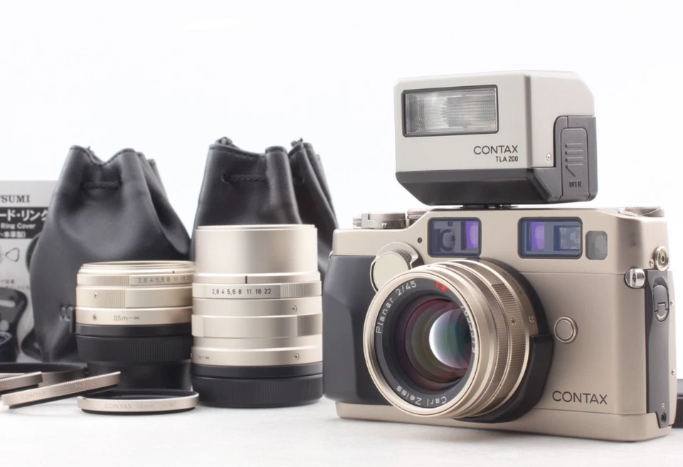 3Lenses [ MINT w/TLA200 ] Contax G2 D 35mm Film Camera 28, 45, 90mm Lenses JAPAN - Image 2 of 4