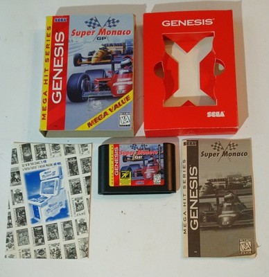 Super Monaco GP, Rare Mega Hits Variation, Complete In Box, Sega Genesis CIB