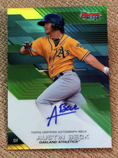 2017 Bowman's Best GREEN REFRACTOR ROOKIE AUTO Austin Beck 93/99