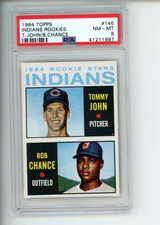 1964 Topps Tommy John Bob Chance #146 Rookie Stars Indians PSA 8 NM-MT