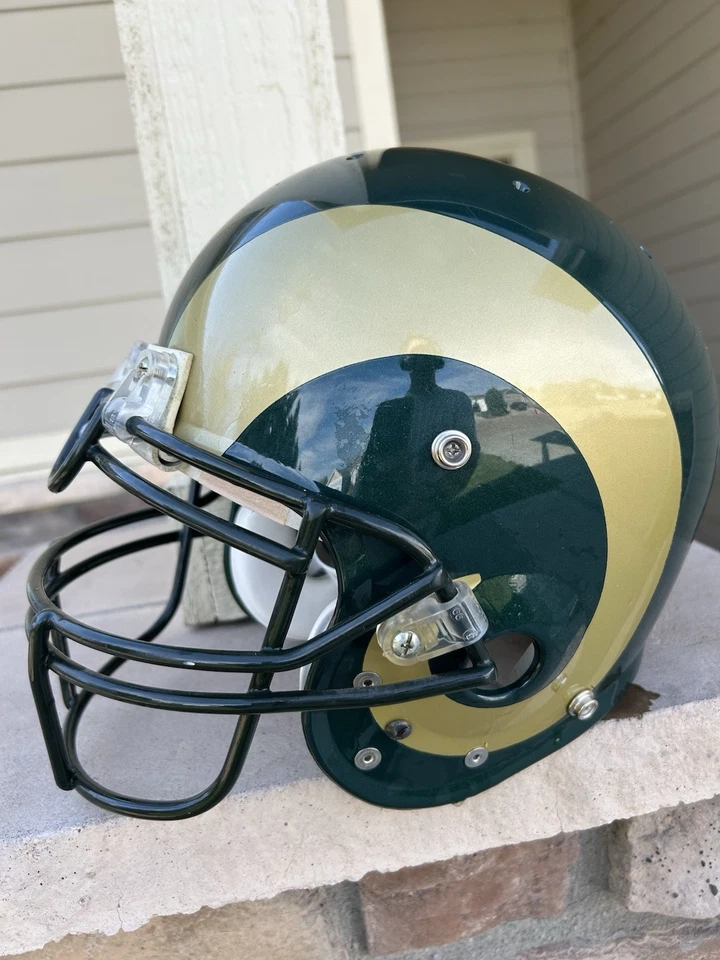 CASCO DE FÚTBOL COLORADO RAMS Serie Auténtica SCHUTT (Hecho en EE. UU.) Tamaño Completo Foto 2 de 4