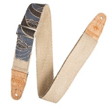 Leathers 2" Wide Vegan Friendly Hemp Webbing Guitar Strap; Island Pattern MH...