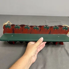 VTG Wooden Red Peppers Hanging Or Wall Mounted Shelf 16x3.5x5”