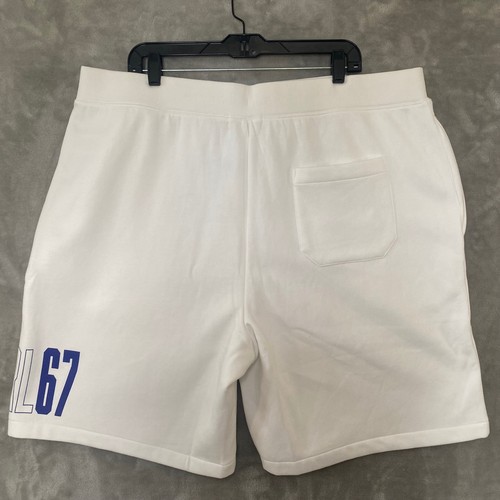 Polo Ralph Lauren POLO RL 67 Logo Fleece Sweat Shorts weiß blau Herren Größe 2XB - Bild 4 von 12