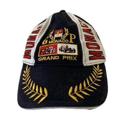 Monaco Grand Prix Embroidered Racing Cap Hat 54cm Navy Cotton Vtg Motorsport #K2