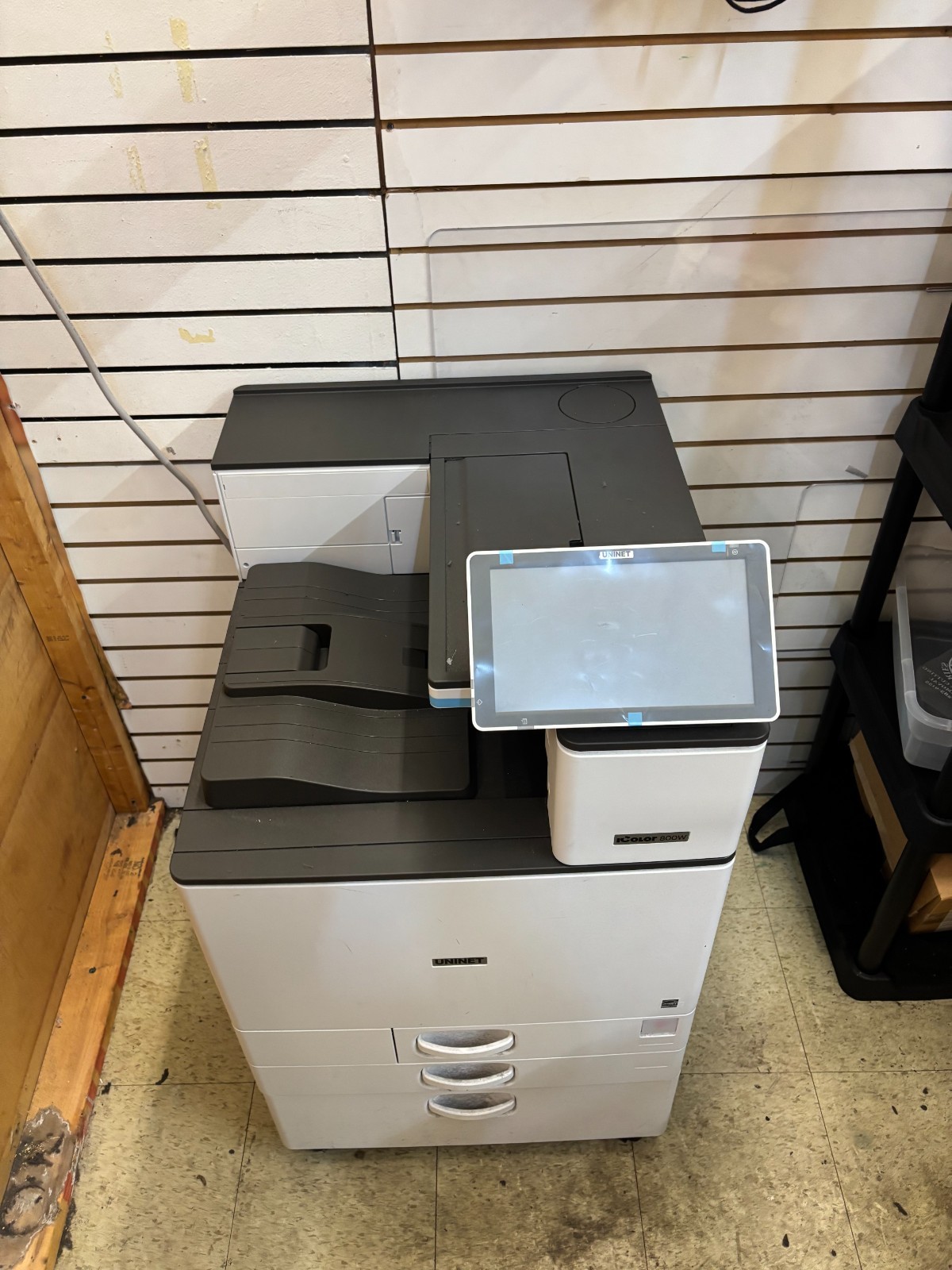 Uninet iColor white toner 800 printer with stand. All in one printer. 