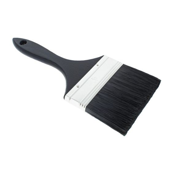 Paint Brush 4"" Pure Bristles Black Wooden Handle - Single
