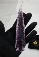 Handmade Purple Aqua Obsidian Glass Arrowhead Knapped Spearhead Crystal