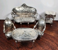 Lot de 5 meubles anciens allemands argent 800 261,1 grammes superbe état