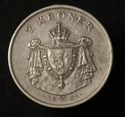 Norway 1907 2 Kroner - Silver - Type 1b - Haakon VII - Independence