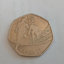 Triathlon 2012 London Olympic Games 50p Coin. 2011 Fifty Pence.