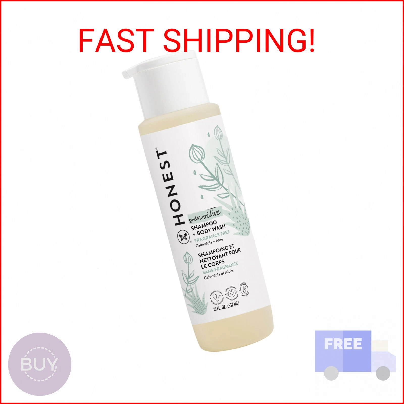 The Honest Company 2-in-1 Cleansing Shampoo and Body Wash Fragrance-Free, 18 oz
Opens in a new windo