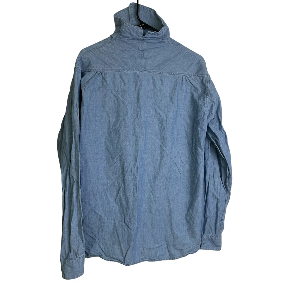 Kapital джинсовая рубашка размер 3 синий на пуговицах длинным рукавом высоты шеи хлопок Японии - Изображение 2 из 4