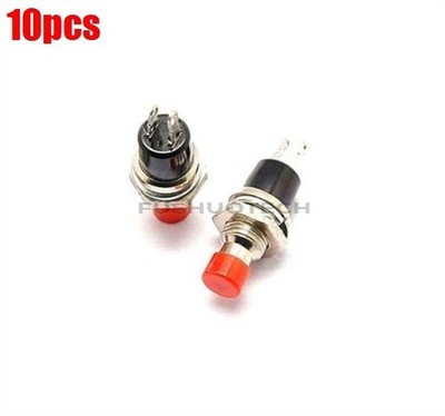 10Pcs Red Mini Lockless   On/Off Mini Switch Push Button Switch Ic Ne iy *yt