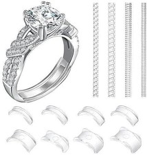 12 Pack Ring Sizers Invisible Sizer Adjuster for Loose Rings Transparent