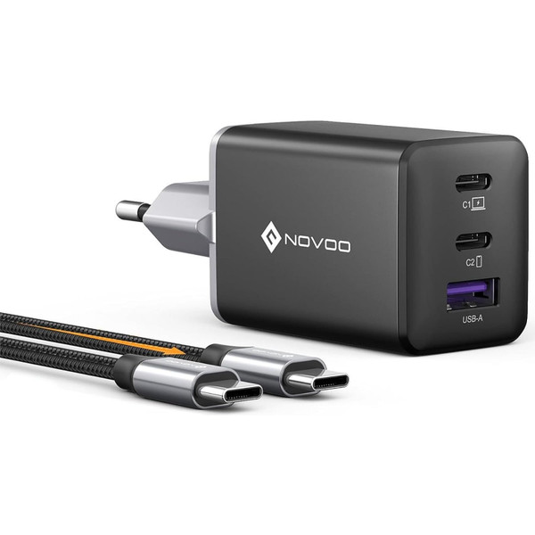 Usb C LadegeräT 67W 3-Port Gan Ⅲ SchnellladegeräT Mit Pd 100W Typ-C-Kabel FüR-image