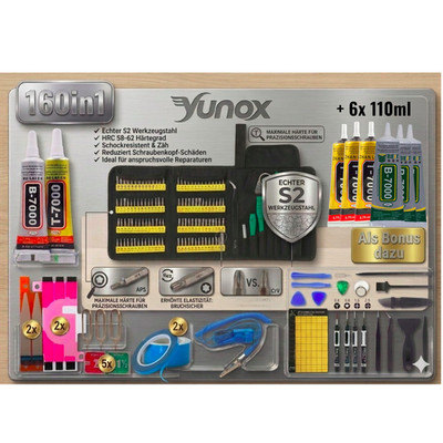 Profi 160tlg S2 Stahl Reparatur Set | iPhone Samsung Laptop B7000 T7000 Kleber