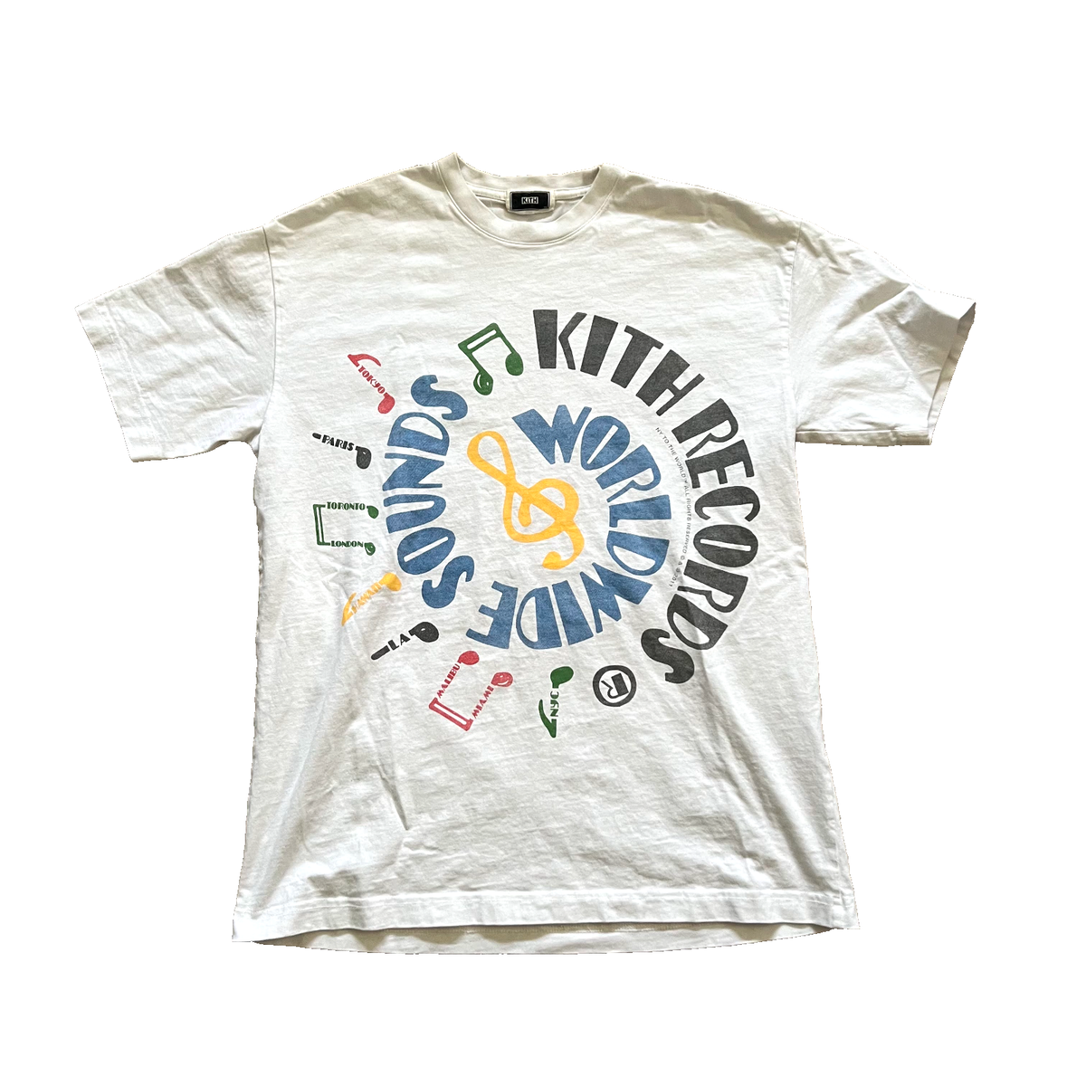 KITH Records Worldwide Sounds White Cotton T-Shirt Size XS | eBay