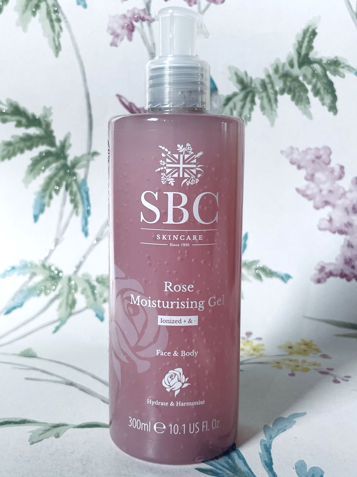 SBC Rose Moisturising Skincare Gel Anti Ageing Face & Body Menopause Vegan 300ml