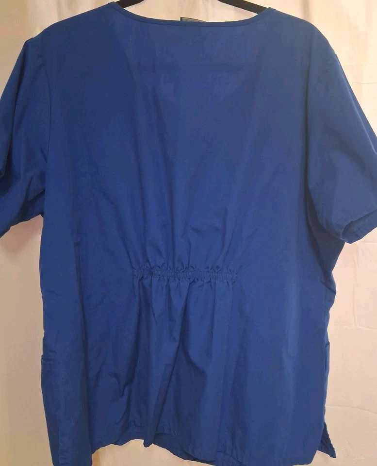 Cherokee Unisex 2X  Scrub Top Blue Buy 2 For Discount, Uniform Medical - Image 4 of 4