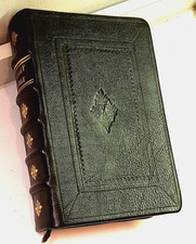 ANTIQUE DOUAY RHEIMS CATHOLIC VULGATE BIBLE; FINE BINDING FULL LEATHER  ca. 1924