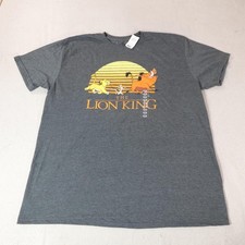 Disney The Lion King Shirt Mens 2XL Gray Simba Timon Pumbaa Graphic Disney Tee