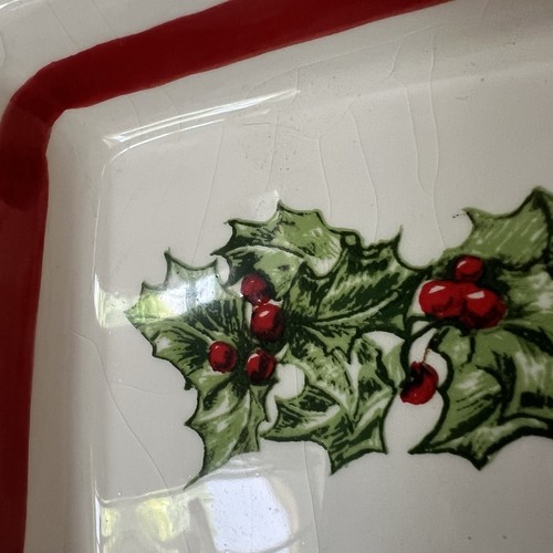 Christopher Radko Holiday Celebrations 17” Sectioned Tray Holly Berries READ - Picture 3 of 18